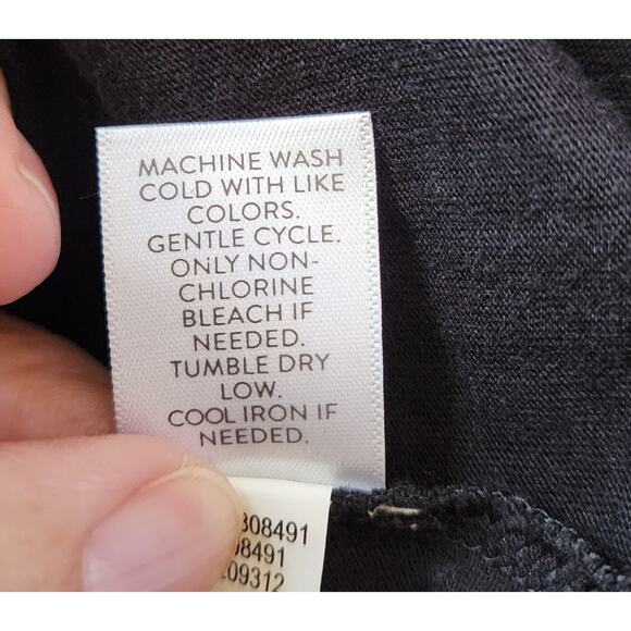 J. Jill Embroidered Floral Peasant Shirt Blouse Black & Tan Scoop Neck sz 2X - Picture 8 of 9